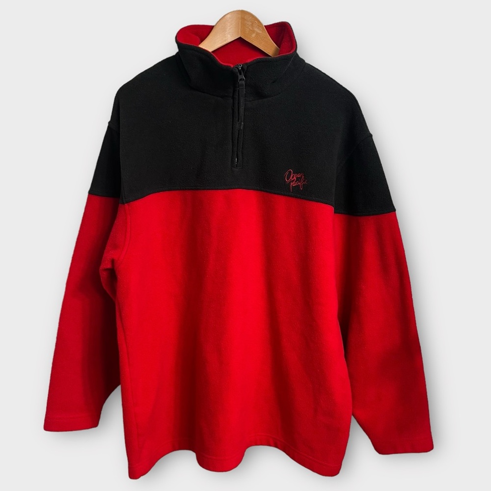Vintage OP Ocean Pacific Quarter Zip Fleece 90s Color Block Y2K Surf Men’s XL